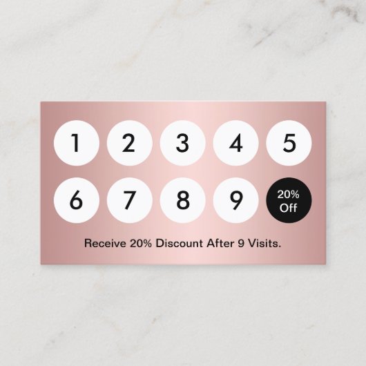 ロイヤリティカモダンードフォイルバラ金ゴールド美しいサロン ロイヤリティカード (正面)