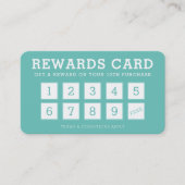 ロイヤリティカードかわいいモダンロイヤリティ10ミントグリーン ロイヤリティカード (正面)