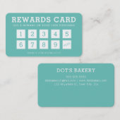 ロイヤリティカードかわいいモダンロイヤリティ10ミントグリーン ロイヤリティカード (正面/裏面)