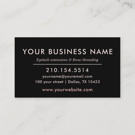 ロイヤリティカードまつげのメーキャップアーティストのばら色の金ゴールド ロイヤリティカード (裏面)