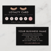 ロイヤリティカードまつげのメーキャップアーティストのばら色の金ゴールド ロイヤリティカード (正面/裏面)