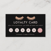 ロイヤリティカードまつげのメーキャップアーティストのばら色の金ゴールド ロイヤリティカード (正面)