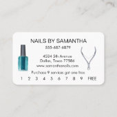 ロイヤリティカードウォーター色爪、 ネイルポーランドサロン 名刺 (裏面)