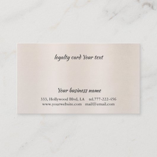 ロイヤリティカードエレガント光沢のある明るいハサミ ロイヤリティカード (裏面)