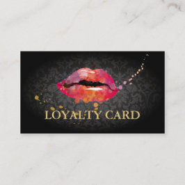ロイヤリティカードカラフルな唇の化粧の美容院 ロイヤリティカード