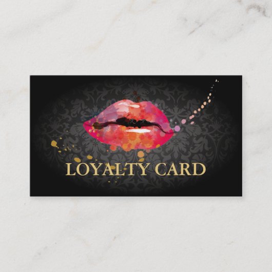 ロイヤリティカードカラフルな唇の化粧の美容院 ロイヤリティカード (正面)