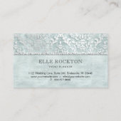 ロイヤリティカードセージグリーンの微光のダマスク織の銀 名刺 (裏面)