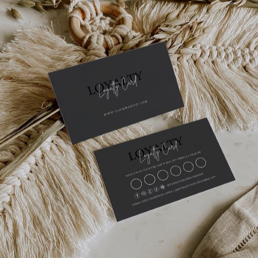 ロイヤリティカードテンプレート、白黒 ロイヤリティカード