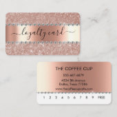 ロイヤリティカードバラ金ゴールドグリッター手書 名刺 (正面/裏面)