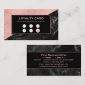 ロイヤリティカードバラ金ゴールド大理石美しいサロンカスタム ロイヤリティカード (正面/裏面)