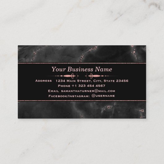 ロイヤリティカードバラ金ゴールド大理石美しいサロンカスタム ロイヤリティカード (裏面)