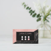 ロイヤリティカードバラ金ゴールド大理石美しいサロンカスタム ロイヤリティカード (スタンド正面)