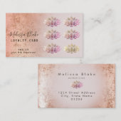 ロイヤリティカードバラ金ゴールド箔ロータロゴ 名刺 (正面/裏面)