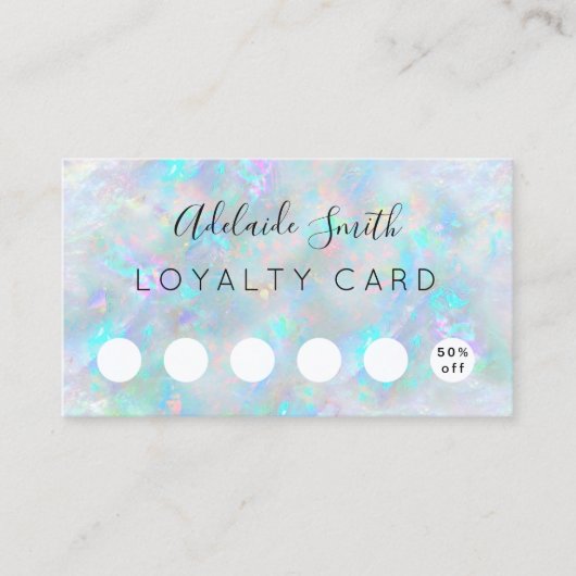 ロイヤリティカードパステルカラーopalテクスチャ 名刺 (正面)