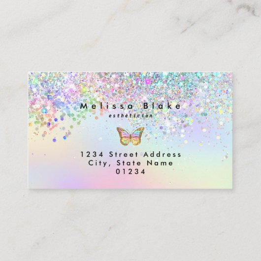 ロイヤリティカードパステルバタフライ 名刺 (裏面)