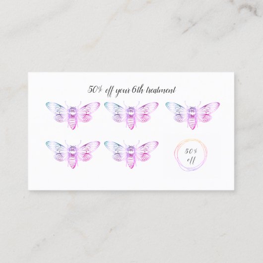 ロイヤリティカードパステル色ホログラフィフェイクックバグ 名刺 (裏面)