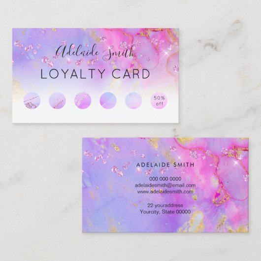 ロイヤリティカードパープルシェード 名刺 (正面/裏面)