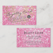ロイヤリティカードピンクグリッター金ゴールドフローラメイクアップヘア ロイヤリティカード (正面/裏面)
