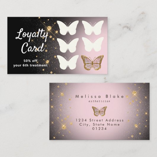 ロイヤリティカードフェイクグリッター 名刺 (正面/裏面)