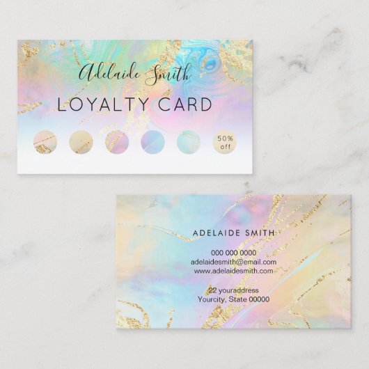 ロイヤリティカードフェイクホログラフィック効果 名刺 (正面/裏面)
