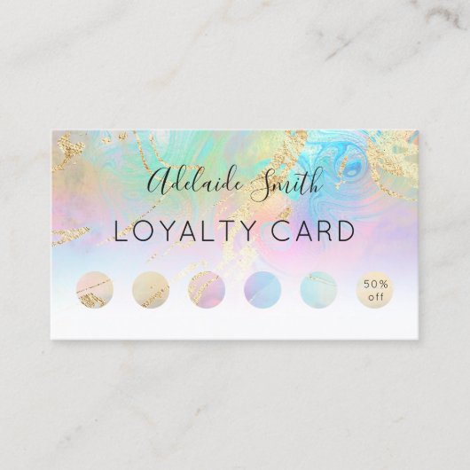 ロイヤリティカードフェイクホログラフィック効果 名刺 (正面)