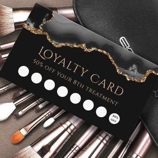 ロイヤリティカードブラックと金ゴールドagate 名刺