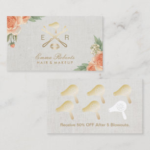 ロイヤリティカードメーキャップアーティストの金ゴールドの唇及びより乾燥したサロン ロイヤリティカード