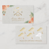 ロイヤリティカードメーキャップアーティストの金ゴールドの唇及びより乾燥したサロン ロイヤリティカード (正面/裏面)