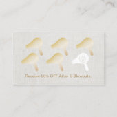 ロイヤリティカードメーキャップアーティストの金ゴールドの唇及びより乾燥したサロン ロイヤリティカード (裏面)