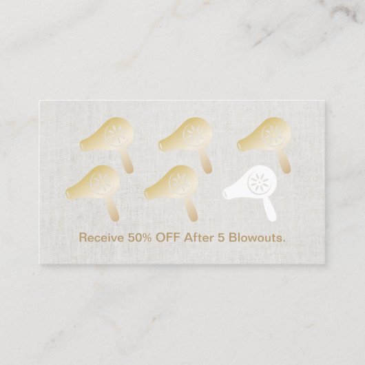 ロイヤリティカードメーキャップアーティストの金ゴールドの唇及びより乾燥したサロン ロイヤリティカード (裏面)