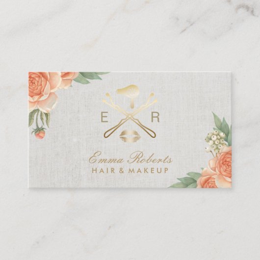 ロイヤリティカードメーキャップアーティストの金ゴールドの唇及びより乾燥したサロン ロイヤリティカード (正面)