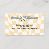 ロイヤリティカードレトロイエローチェックビジネス割引 ロイヤリティカード (裏面)