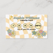 ロイヤリティカードレトロイエローチェックビジネス割引 ロイヤリティカード (正面)