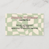 ロイヤリティカードレトログリーンチェック事業マーケティング ロイヤリティカード (裏面)