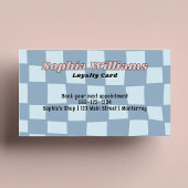 ロイヤリティカードレトロブルー市松模様にビジネス割引 ロイヤリティカード