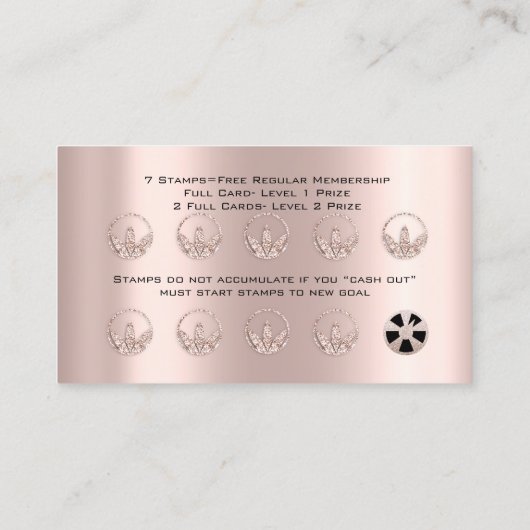 ロイヤリティカード栄養ヘルスハーブバラ10パンチ ロイヤリティカード (裏面)