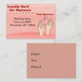 ロイヤリティカード無料マニキュアinピーチ 名刺 (正面/裏面)
