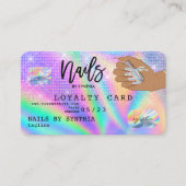 ロイヤリティカード爪、 ネイルクレジットカードホログラフィック 名刺 (正面)