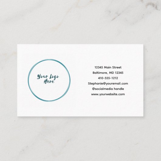 ロイヤリティカード白黒ミニマリストロゴ事業 名刺 (裏面)