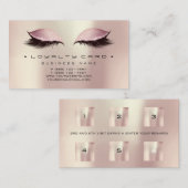 ロイヤリティカード美しいサロンメイクアップパウダーバラピンク ロイヤリティカード (正面/裏面)
