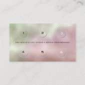 ロイヤリティカード美しいサロンメイクアップ赤面バラグリーン ロイヤリティカード (裏面)