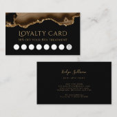 ロイヤリティカード茶色と金ゴールド瑪瑙 名刺 (正面/裏面)
