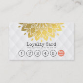 ロイヤリティカード金ゴールドフローラホワイトレザーヘアメイクアップ ロイヤリティカード (正面)