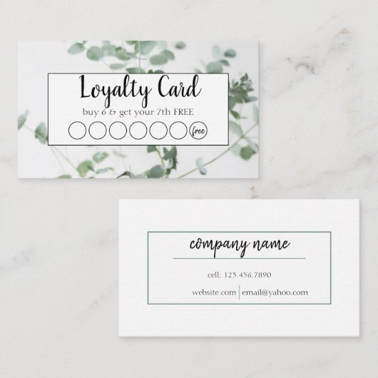 ロイヤリティカード (正面/裏面)