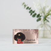 ロイヤリティカード10パンチカーリーヘアドリップブルゴーニュ 名刺 (スタンド正面)