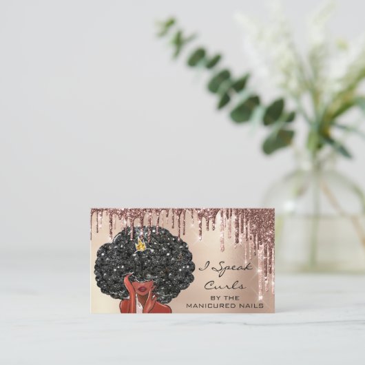 ロイヤリティカード10パンチカーリーヘアドレッサーガール 名刺 (スタンド正面)