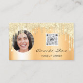 ロイヤリティカード10パンチクラウンコーラル金ゴールドQR写真 名刺 (正面)