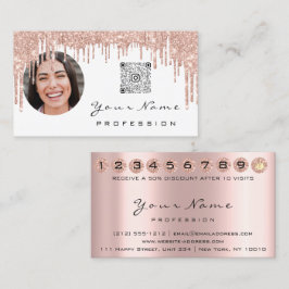 ロイヤリティカード10パンチゴールデンクラウンバラQR写真 名刺