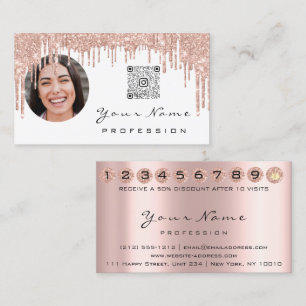 ロイヤリティカード10パンチゴールデンクラウンバラQR写真 名刺