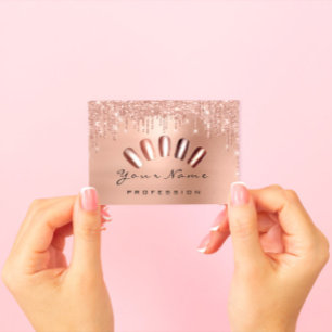 ロイヤリティカード10パンチゴールデングロウンバラ爪、 ネイル 名刺